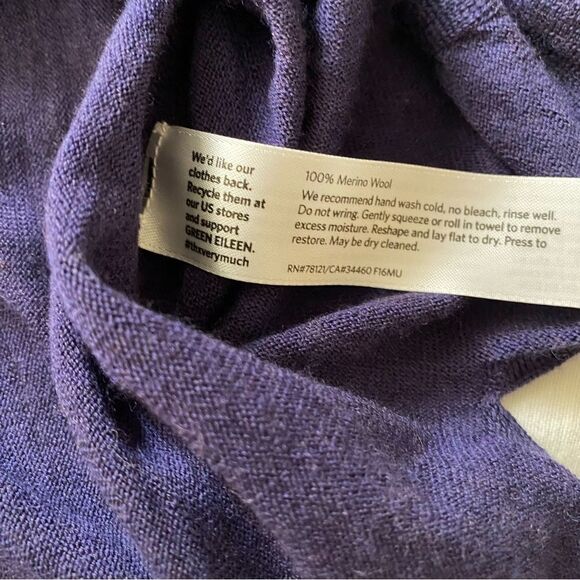 Eileen Fisher Gauzy Cowl Neck Sweater Merino Wool Minimalist Old Money Pullover - Picture 10 of 12